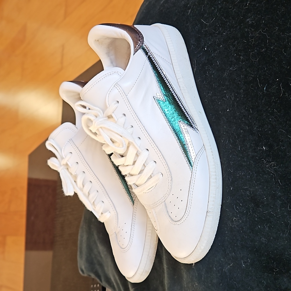 Isabel Marant White and Metallic Sneakers